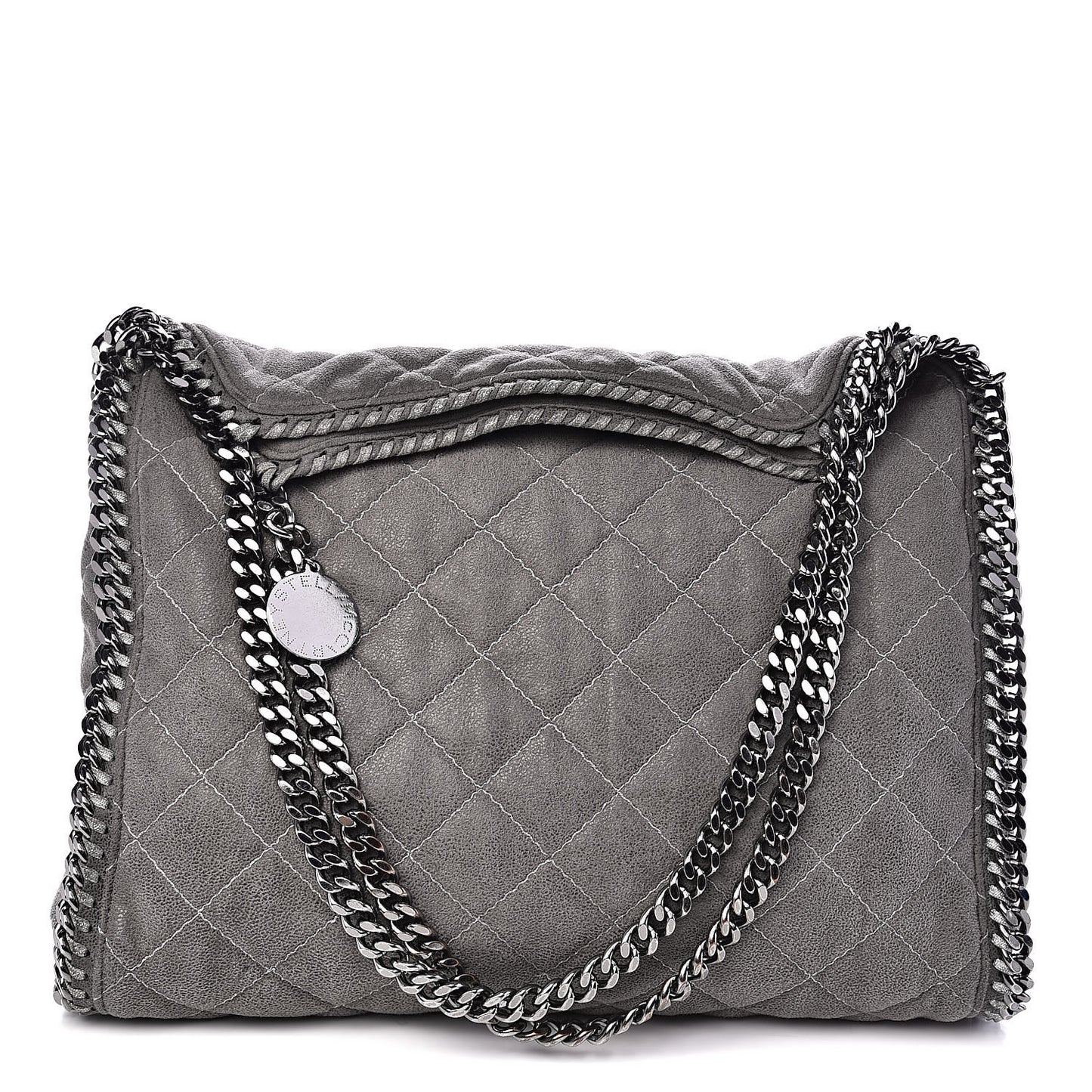 Shaggy Deer Quilted Small Falabella Tote Grey