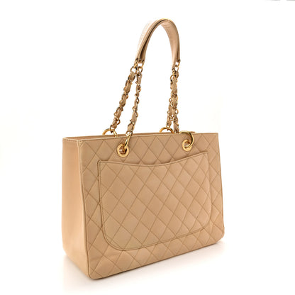 Chanel Caviar Quilted Grand Shopping Tote GST Beige Clair 3 of 11