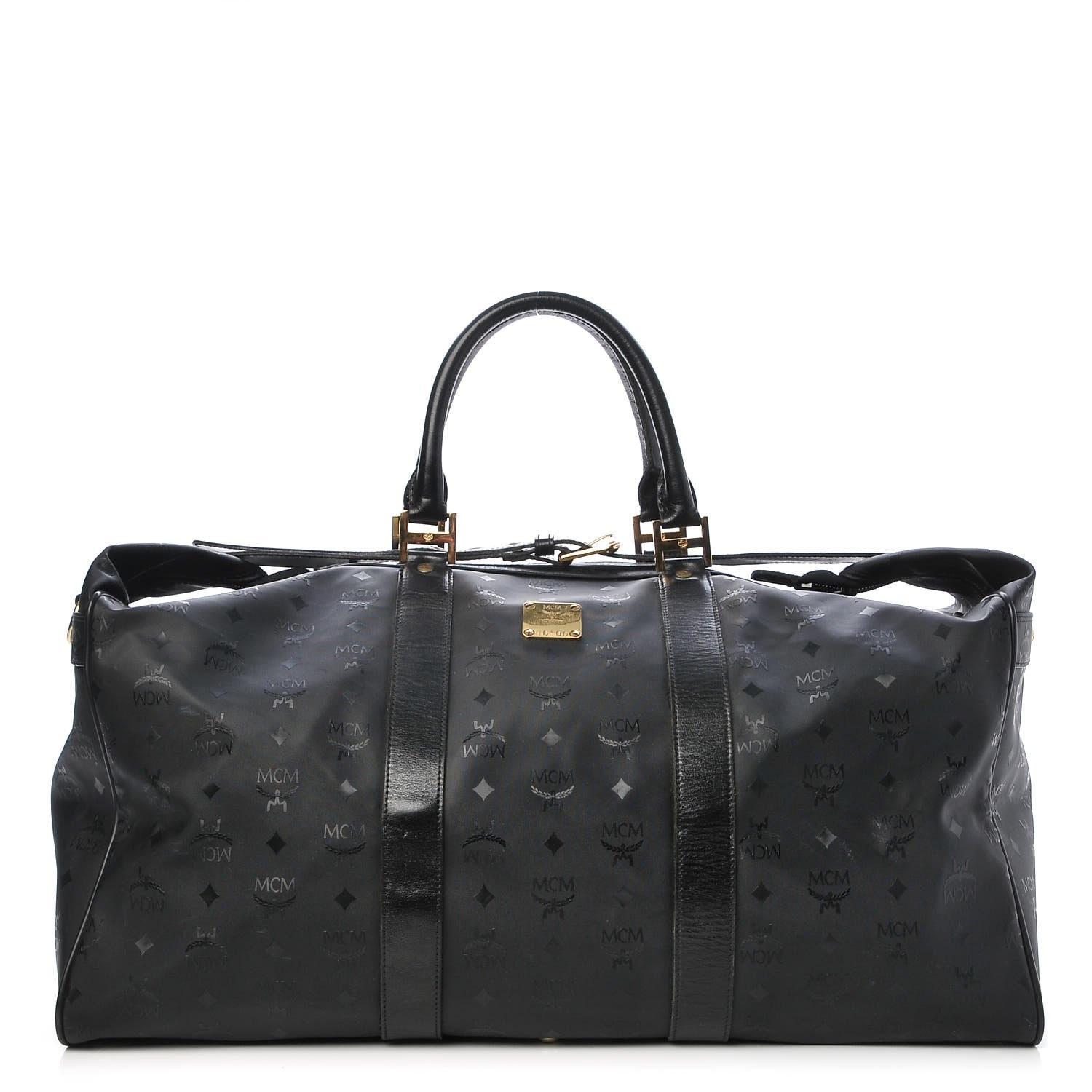 MCM Monogram Coated Canvas Weekender Black 1 of 11