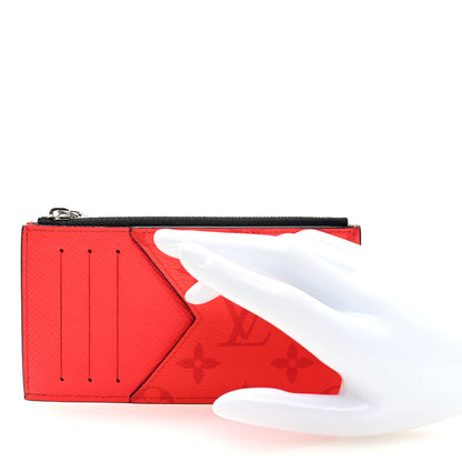 Louis Vuitton Taigarama Coin Card Holder Fire Red 2 of 6