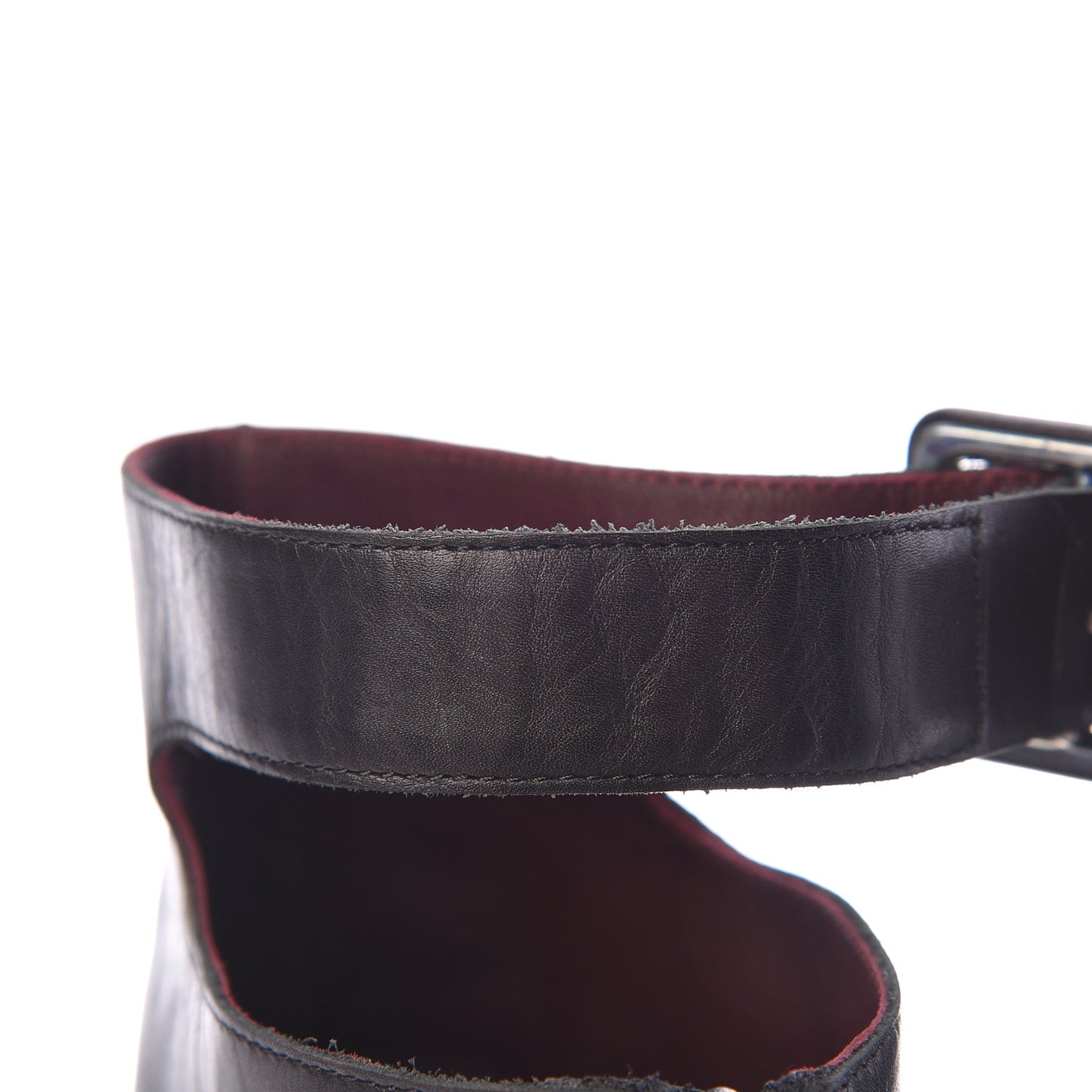 Lambskin Cap Toe Short Boots 39 Black