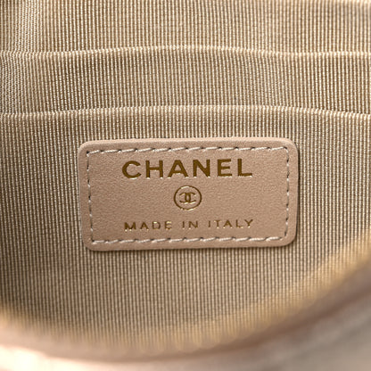 Chanel Metallic Lambskin Quilted Cosmetic Case Gold 6 of 8