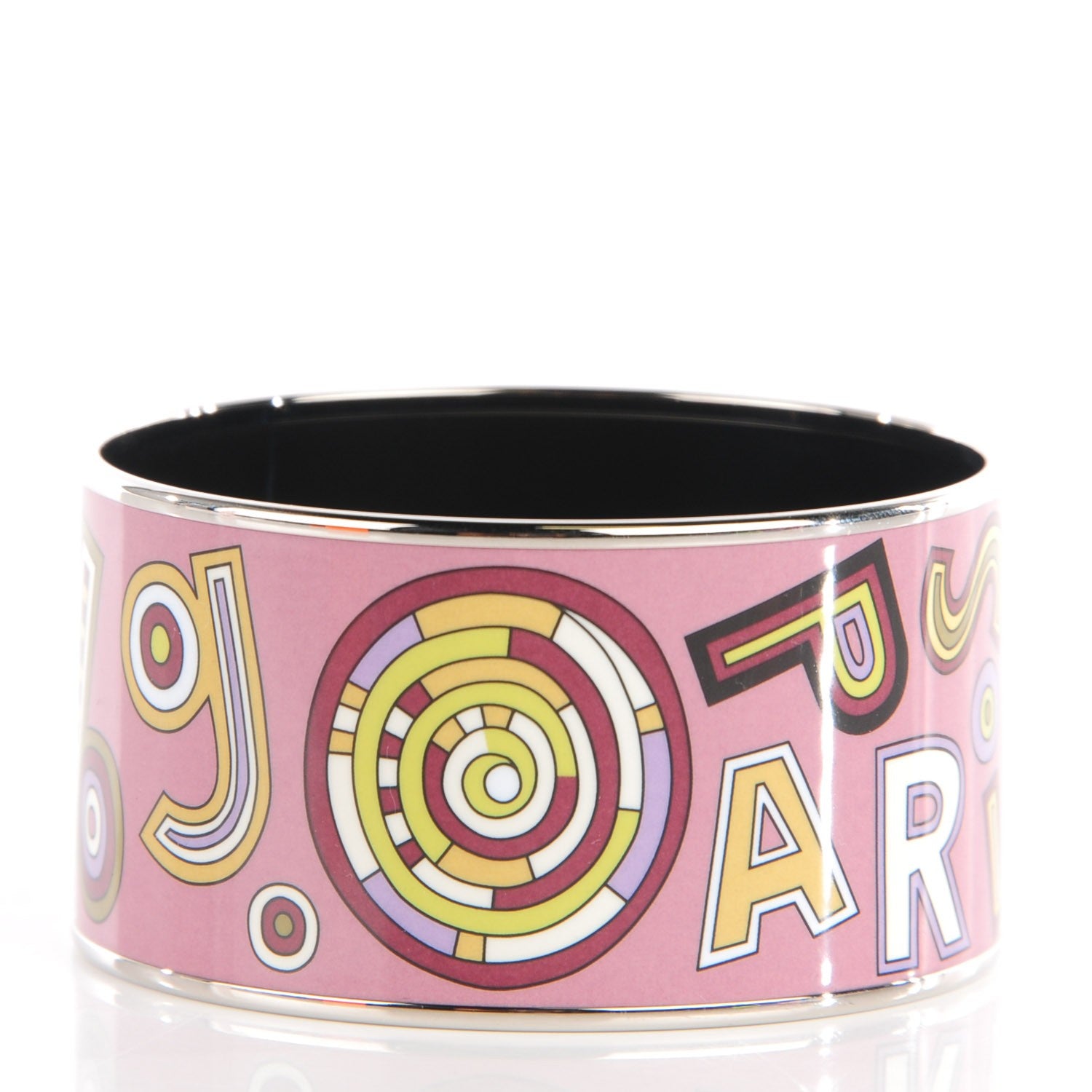 Hermes Enamel Printed Tohu Bohu Extra Wide Bracelet 70 Pink 3 of 6