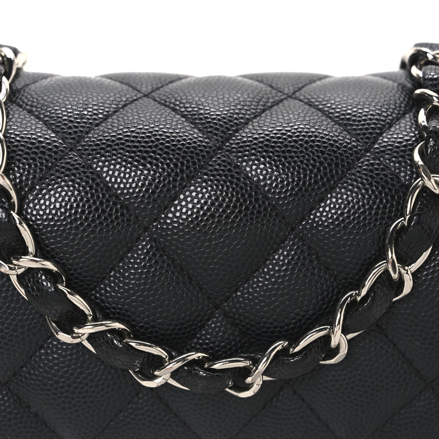Caviar Quilted Mini Rectangular Flap Black