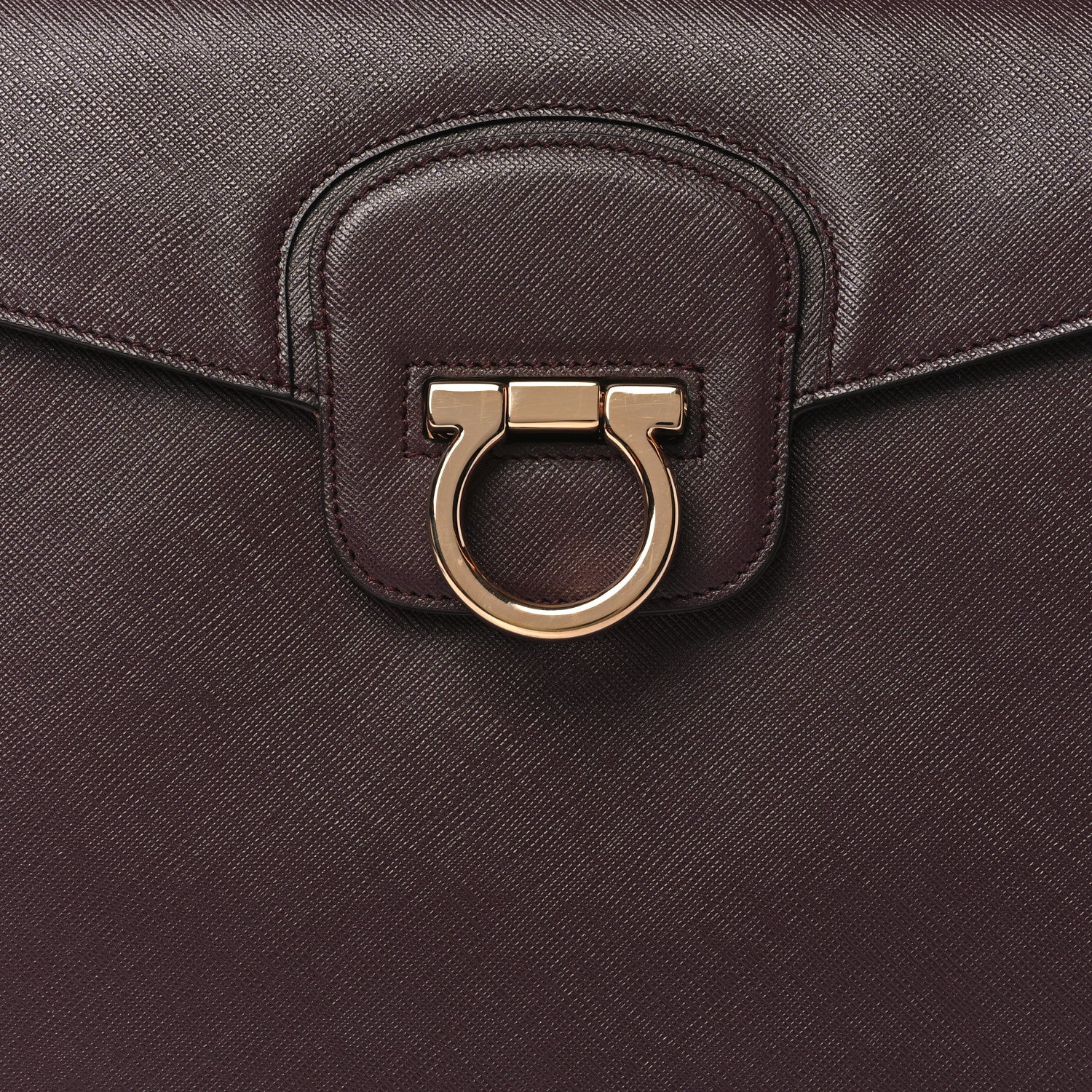 Salvatore Ferragamo Pebbled Calfskin Katia Top Handle Satchel Oxford 7 of 10