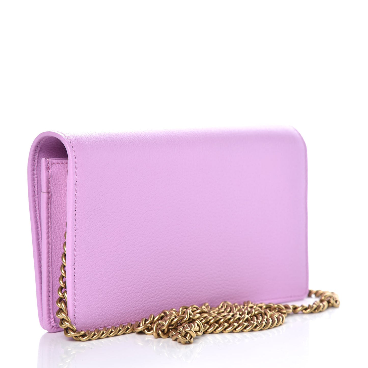 Calfskin Marquise Crystals Mini GG Chain Wallet Malva