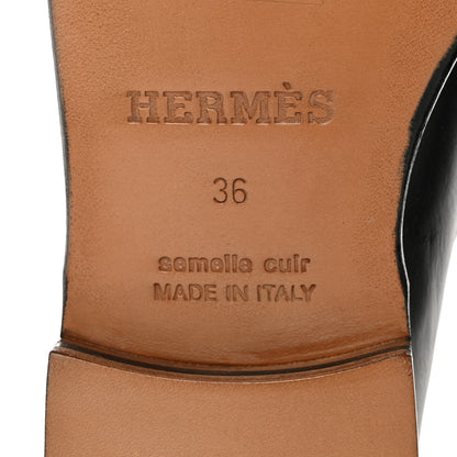 Hermes Calfskin Womens Kennedy Loafers 36 Black White 8 of 9