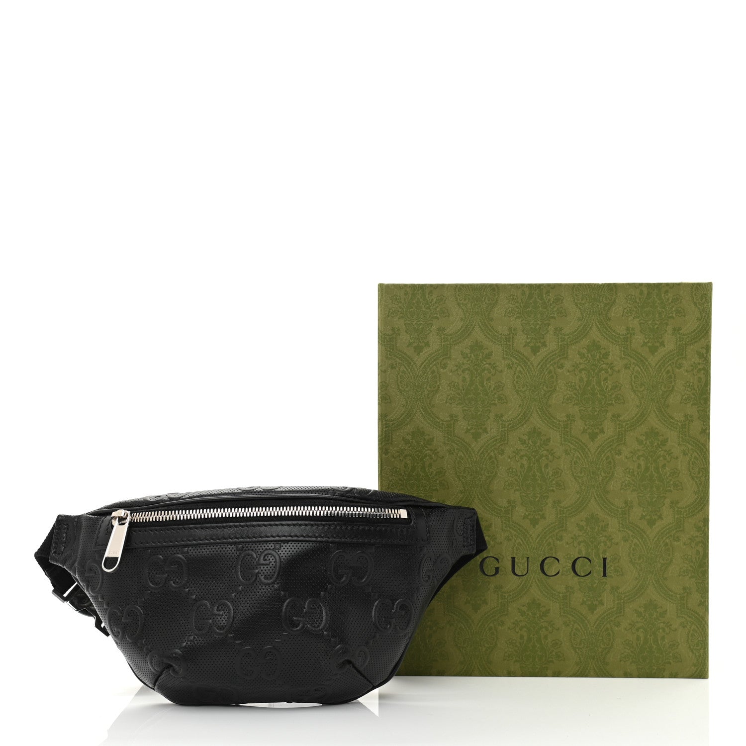 Gucci Calfskin GG Tennis Embossed Belt Bag Black 10 of 10