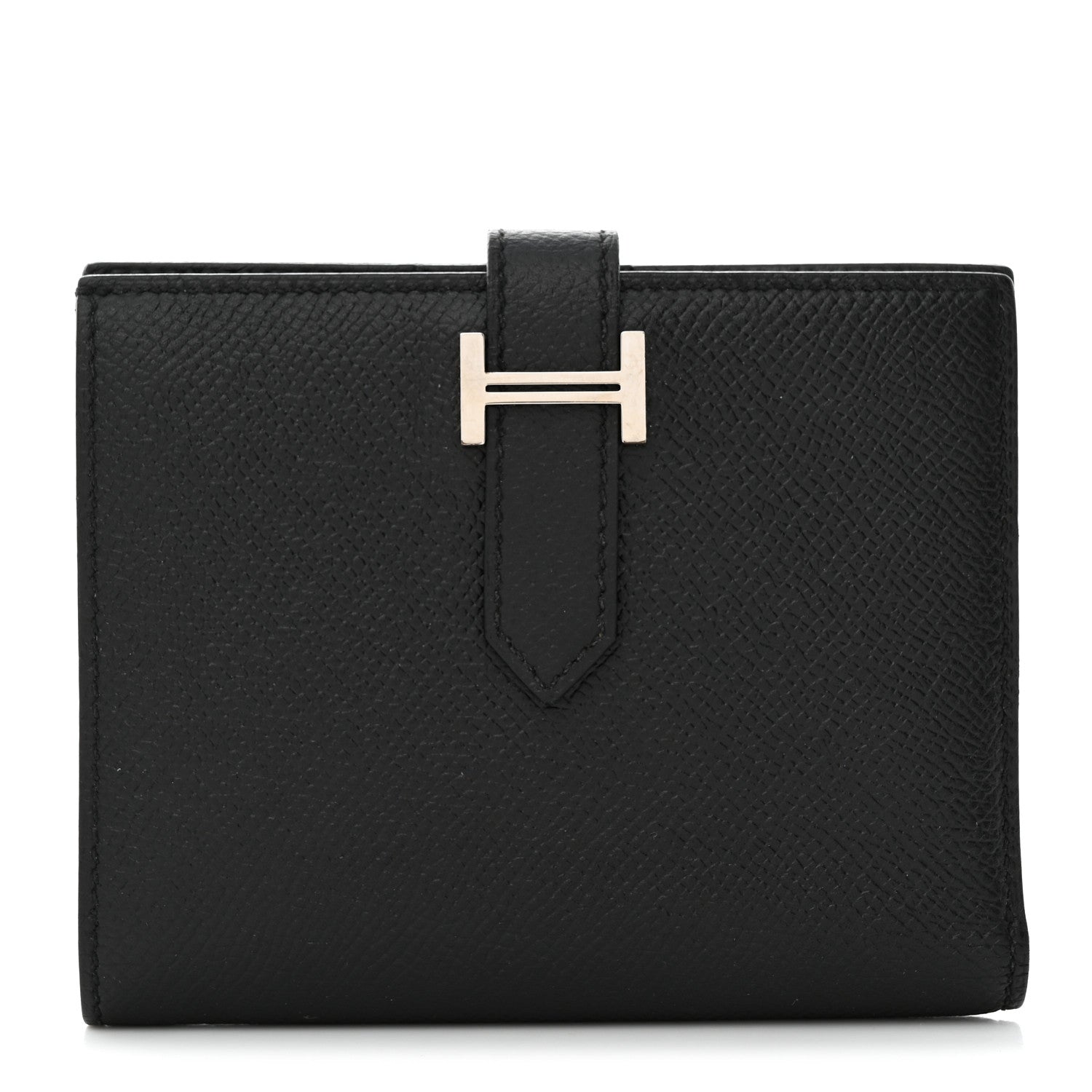 Hermes Epsom Bearn Compact Wallet Black 1 of 8