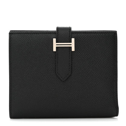 Hermes Epsom Bearn Compact Wallet Black 1 of 8