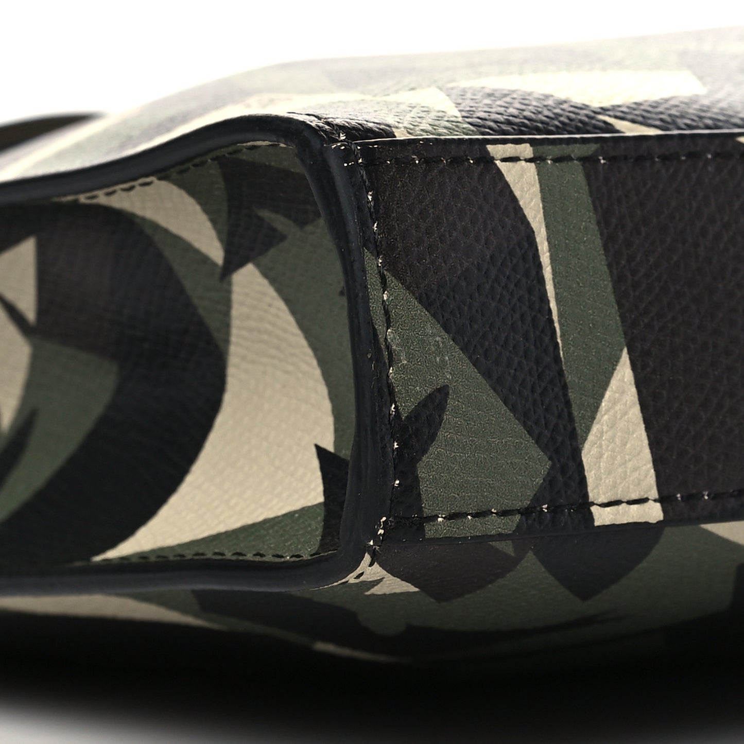 Textured Calfskin Bugs Camouflage Clutch Multicolor Military