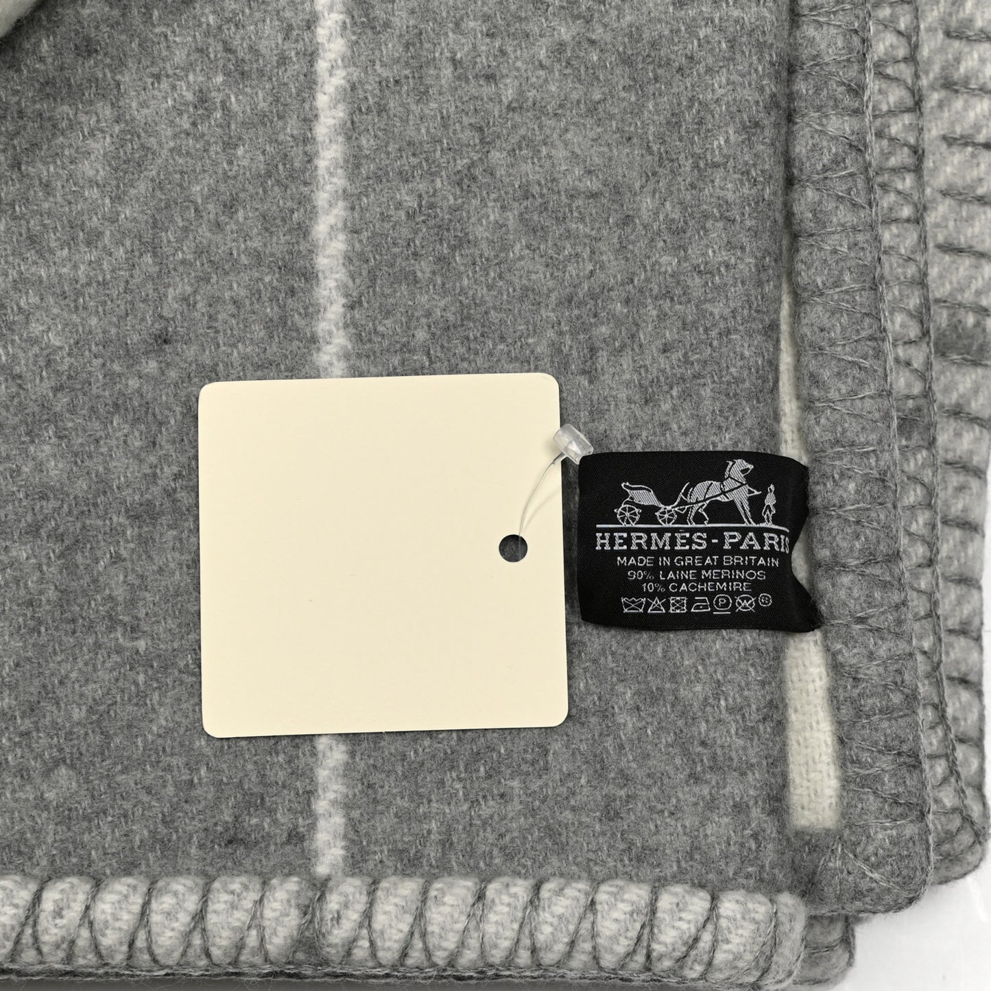 Wool Cashmere Avalon III Blanket Ecru Gris Clair