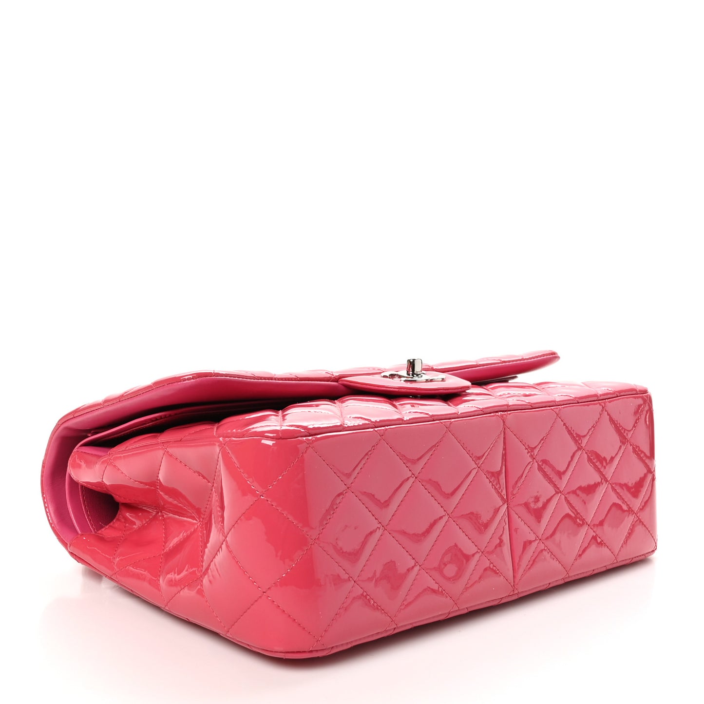 Patent Quilted Jumbo Double Flap Pink