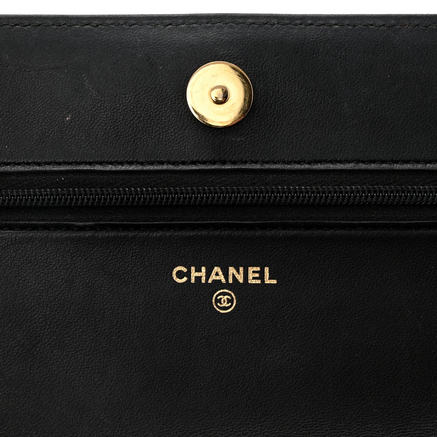 Lambskin Quilted Enamel Coco Casino Wallet On Chain WOC Black