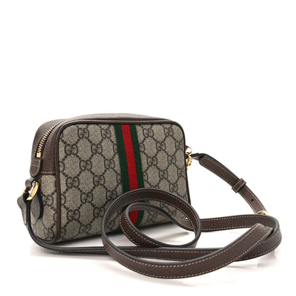 Gucci GG Supreme Monogram Web Mini Ophidia Shoulder Bag Brown 2 of 12