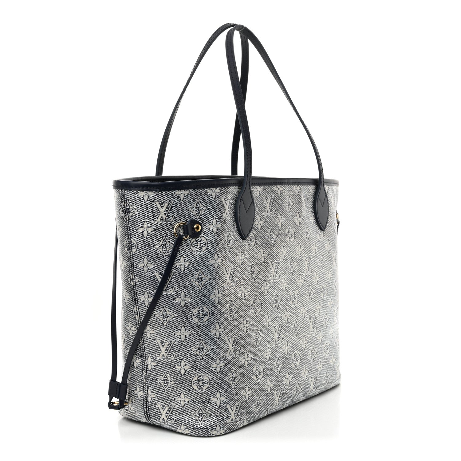 Louis Vuitton Monoglam Neverfull MM Blue 3 of 11