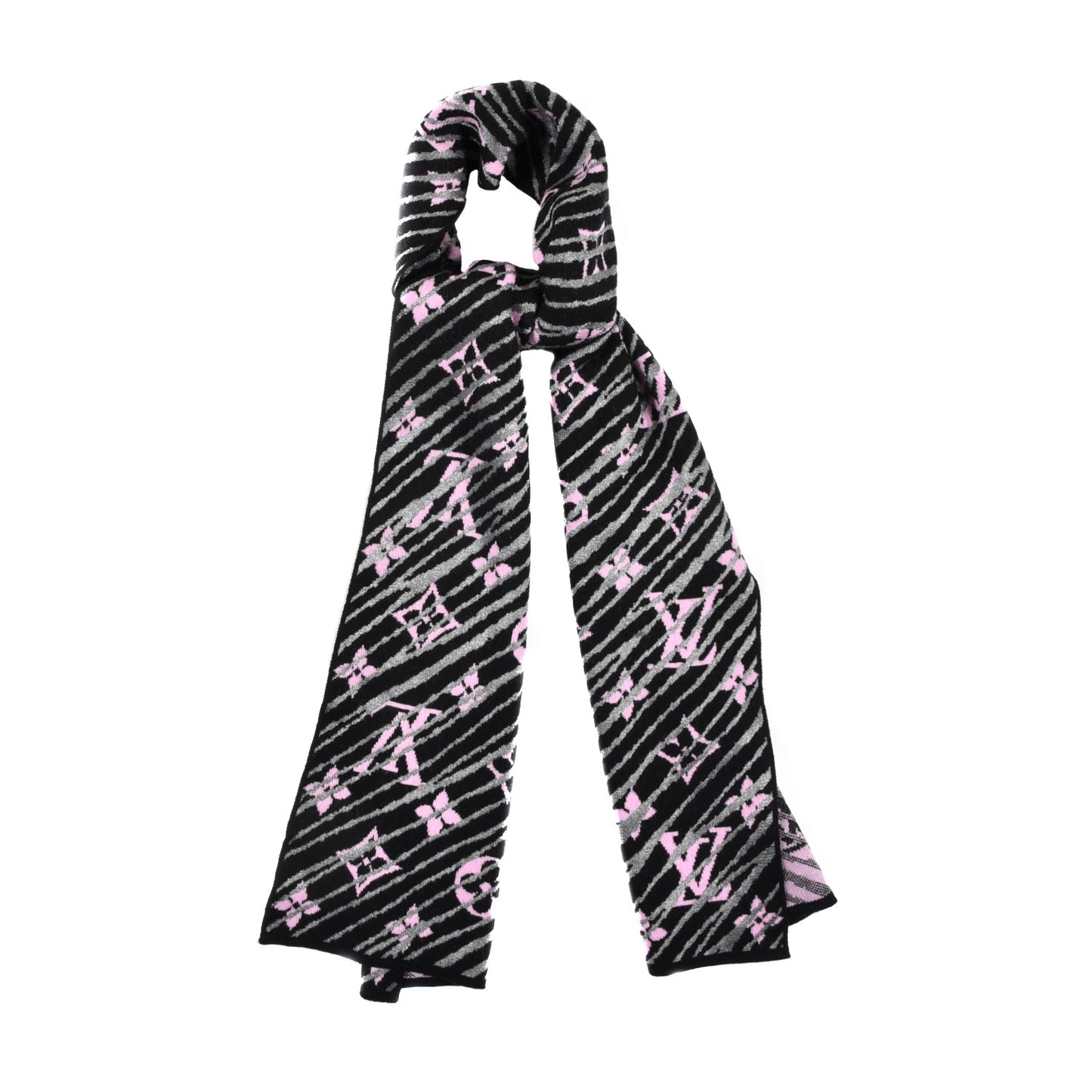 Wool Polyester Epi Storm Scarf Pink