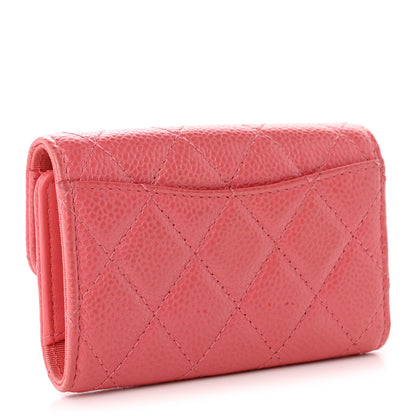 Chanel Caviar Quilted Classic 4 Key Holder Wallet Dark Pink 3 of 13