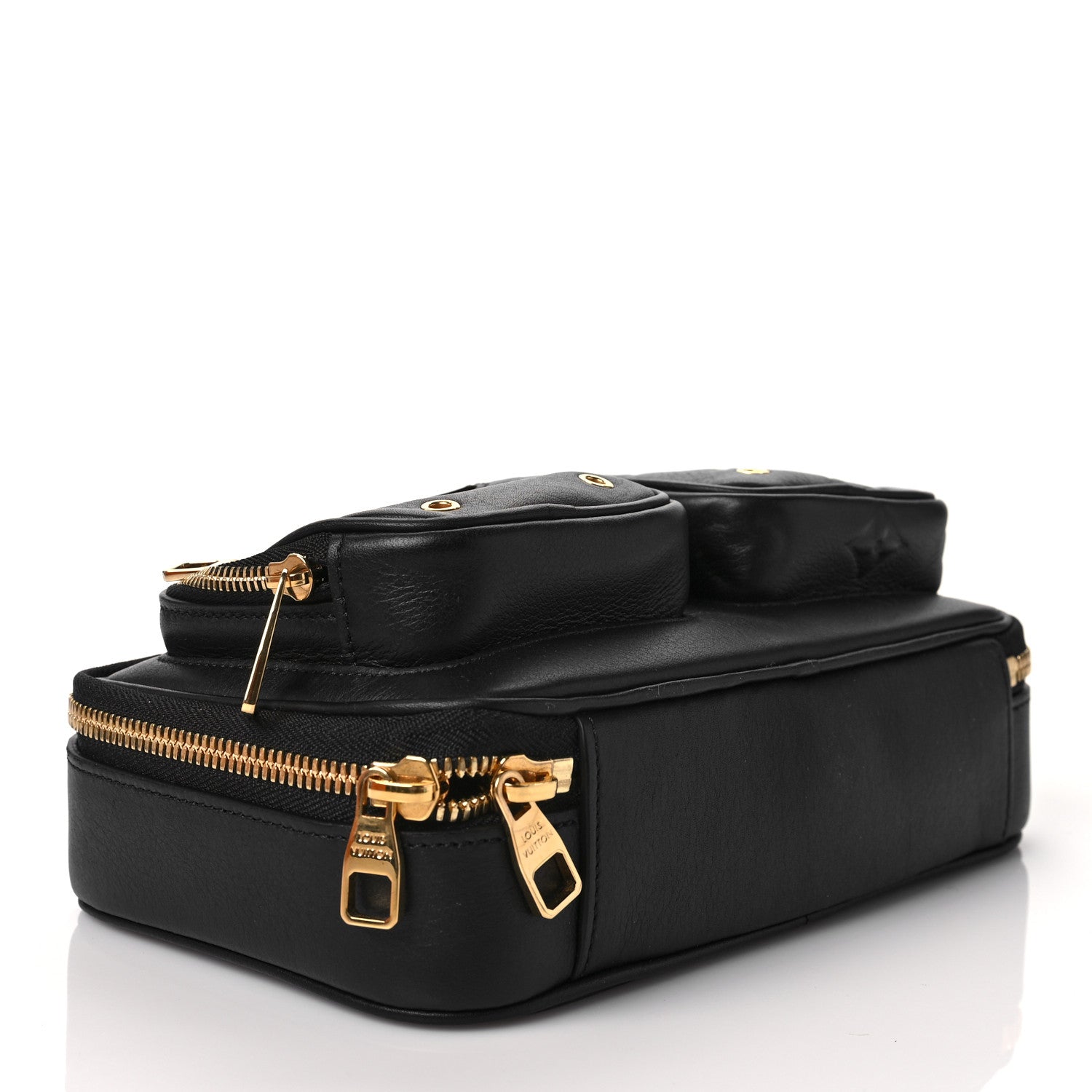 Louis Vuitton Calfskin Monogram Embossed Utility Crossbody Black 4 of 9