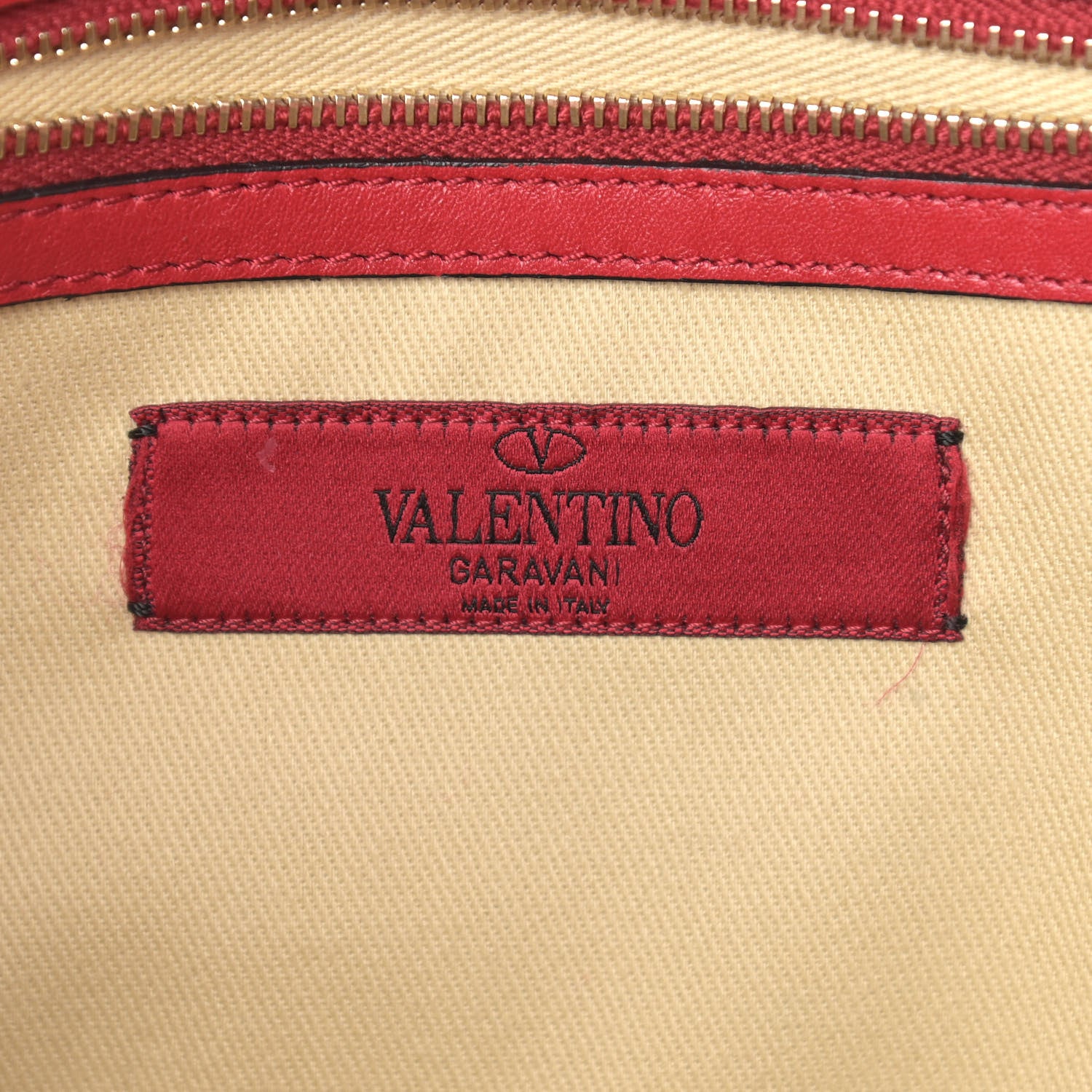 Valentino Garavani Vitello Rockstud Double Handle Tote Red 9 of 11