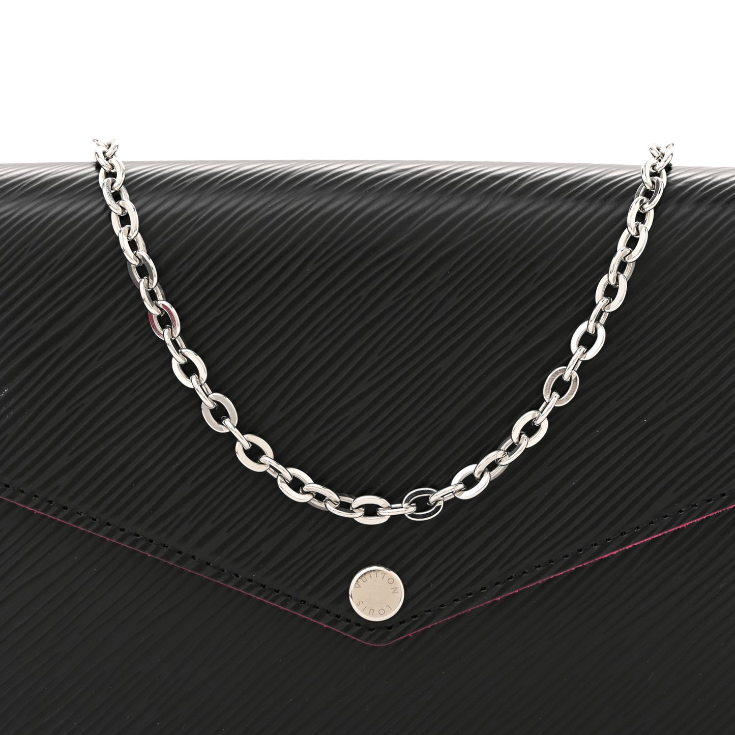 Epi Pochette Felicie Black Hot Pink
