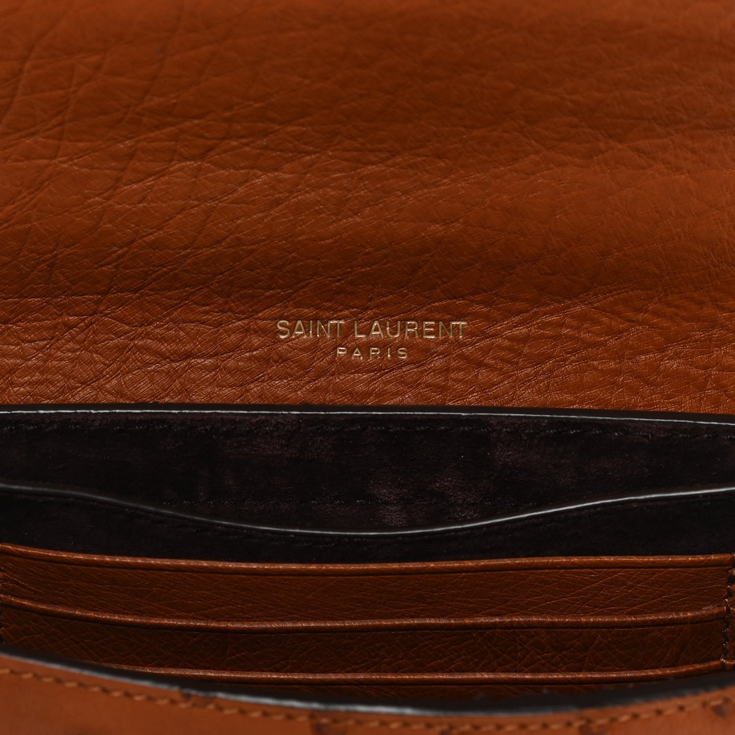 Ostrich Mini Classic Monogram Kaia Satchel Brick