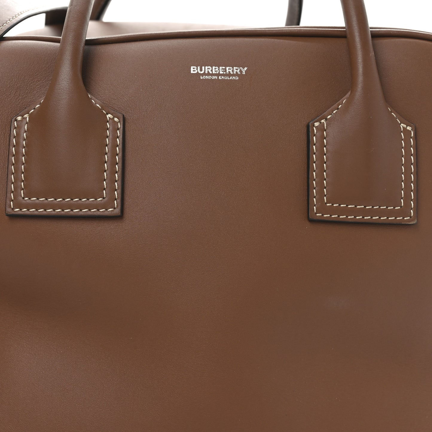 Smooth Calfskin Medium Cube Bowling Bag Malt Brown