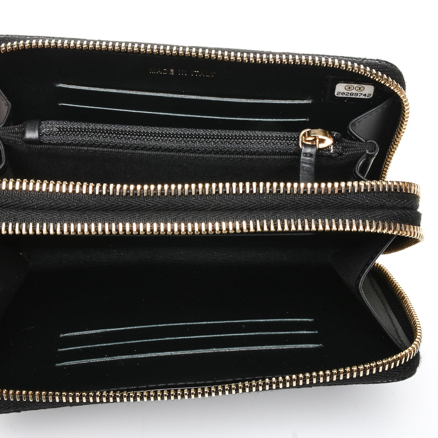 Chanel Caviar Quilted Large Gusset Double Zip Around Wallet Black 13 of 15
