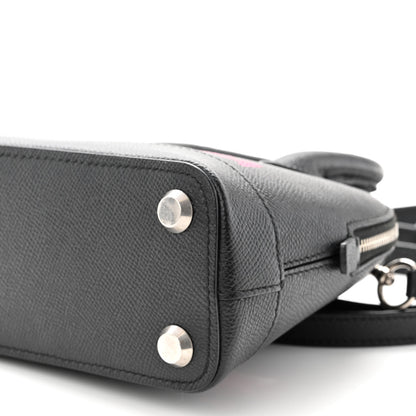 Balenciaga Signature Grained Calfskin Logo XXS Ville Top Handle Bag Black Rose Shocking 9 of 9