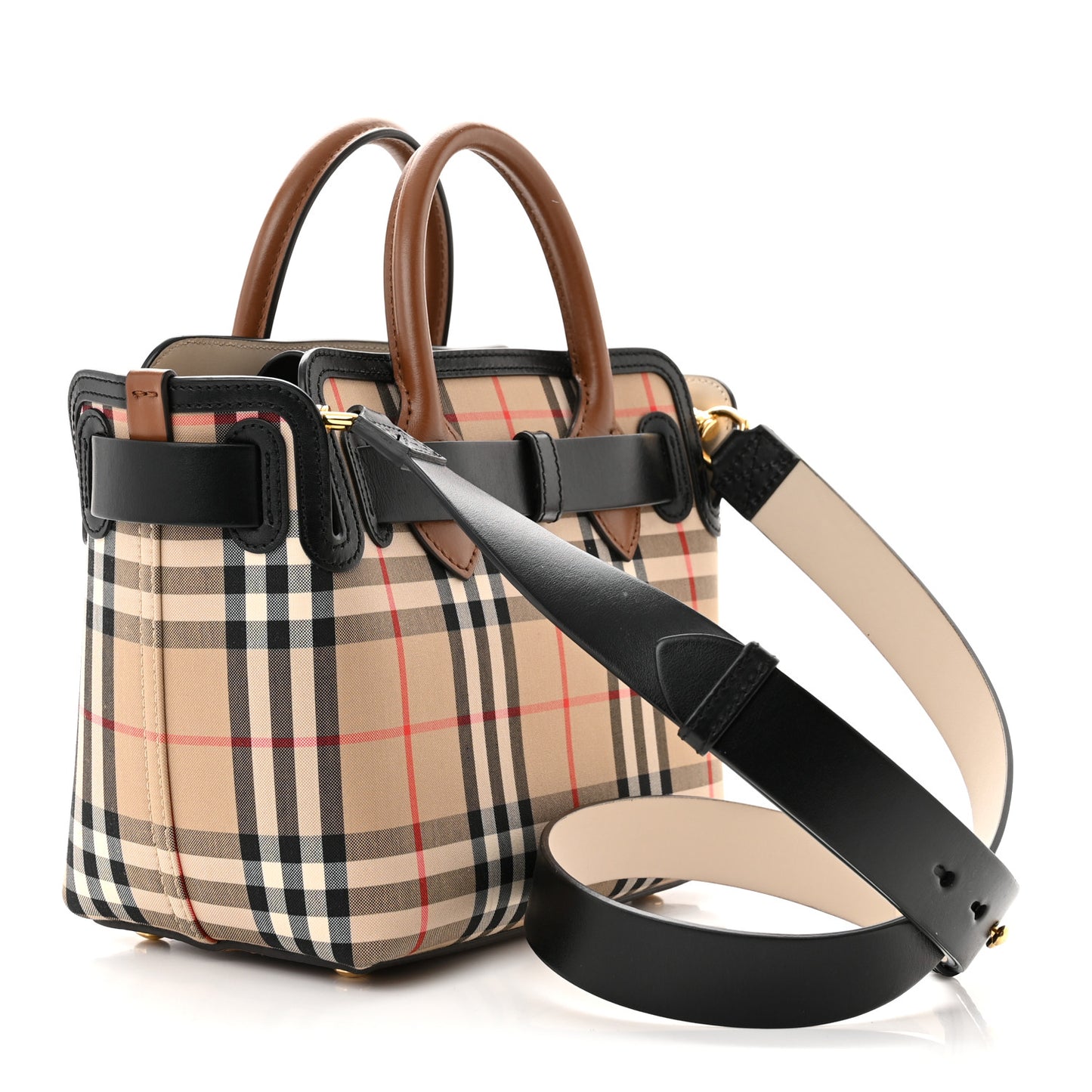 Calfskin Vintage Check Triple Stud Mini Belt Bag Archive Beige