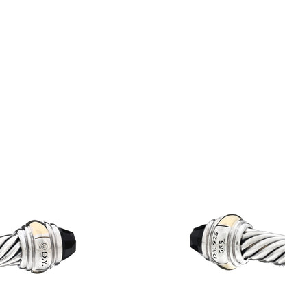 David Yurman Sterling Silver 14K Yellow Gold Black Onyx 5mm Cable Classics Bracelet 3 of 3