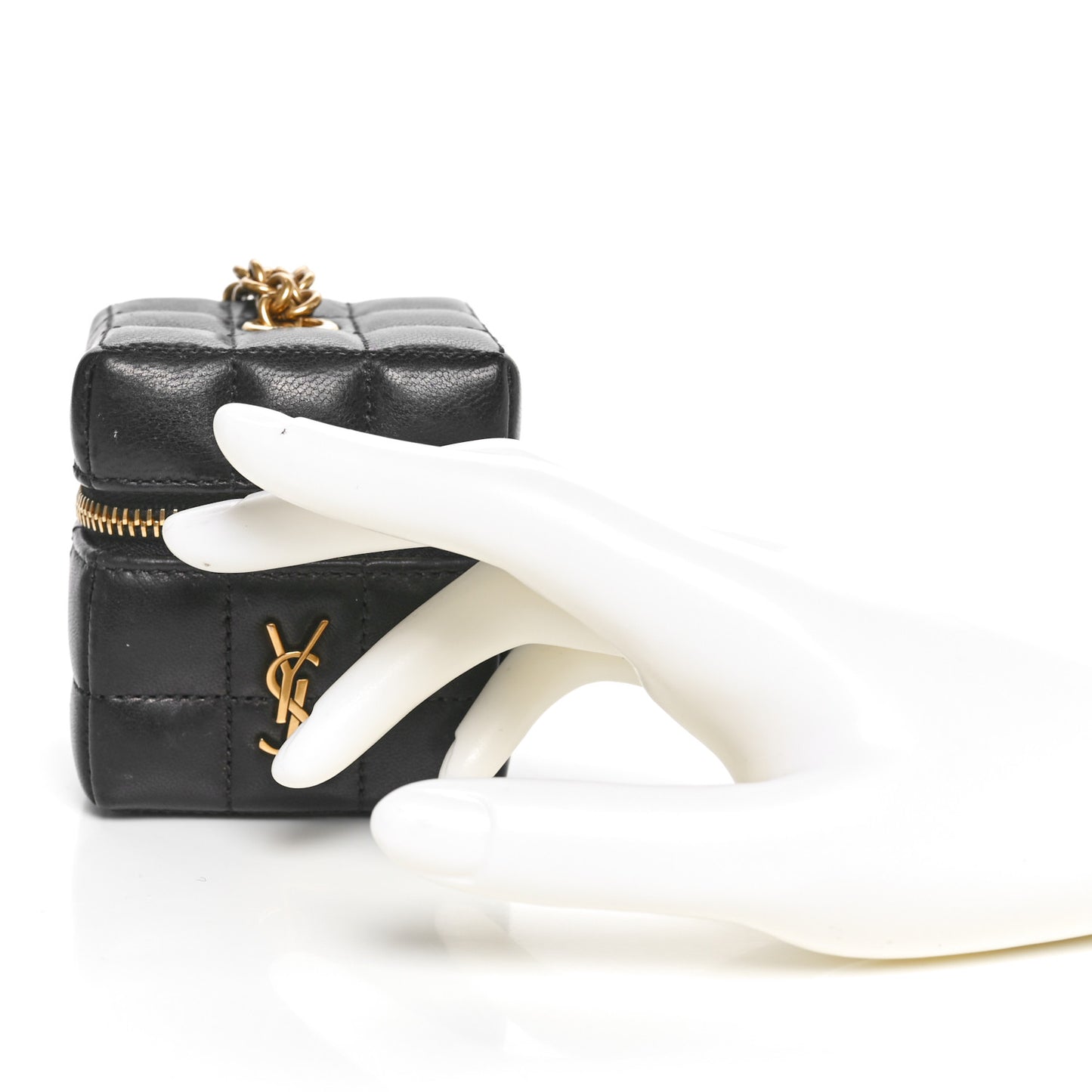 Lambskin Cassandre Matelasse Carre Mini Cube On Chain Black
