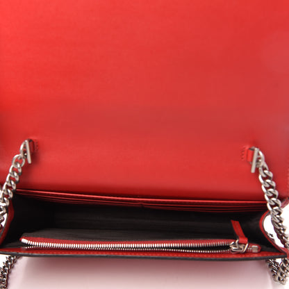 Gucci Calfskin Embossed Chain Wallet Red 5 of 8