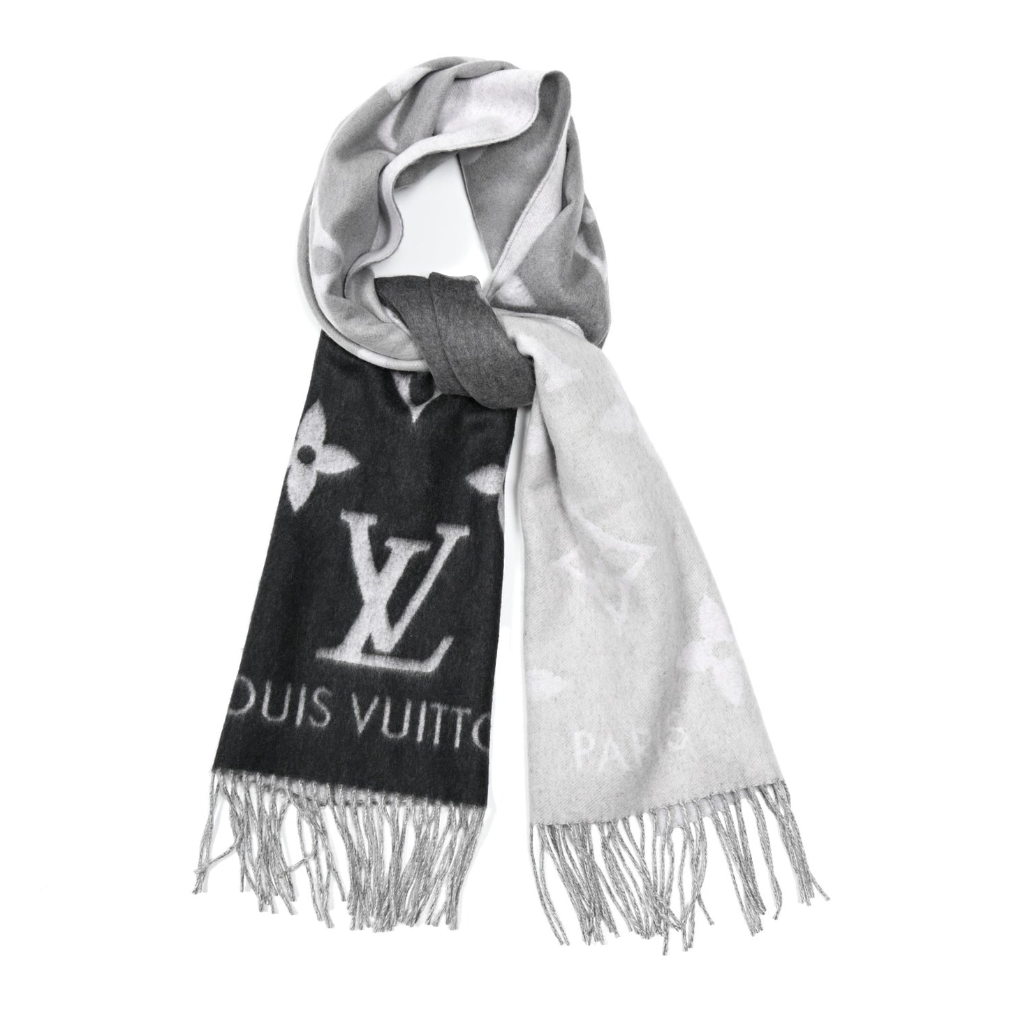 Cashmere Monogram Reykjavik Scarf Black