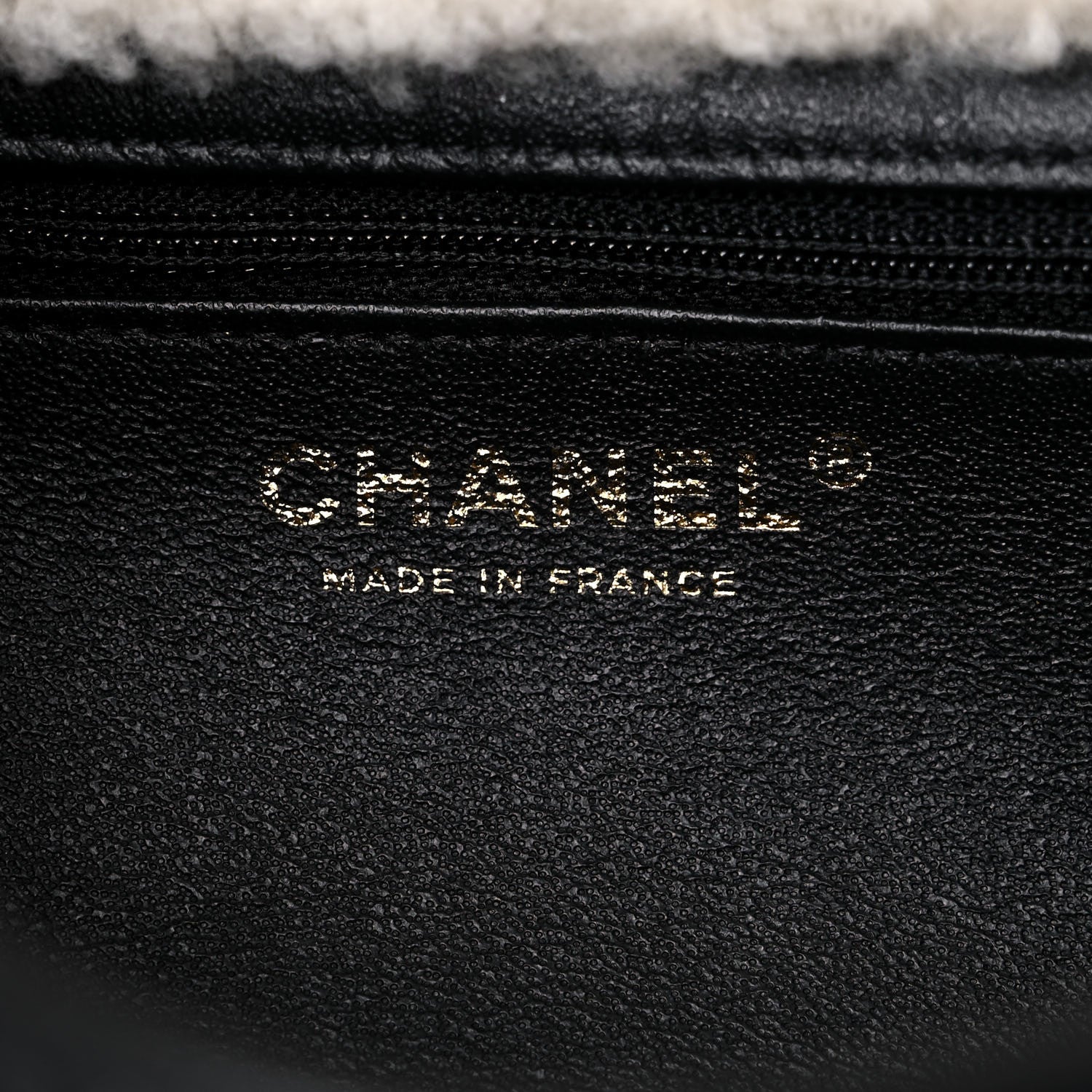Chanel Lambskin Shearling Large CC Flap Bag Black White 6 of 9