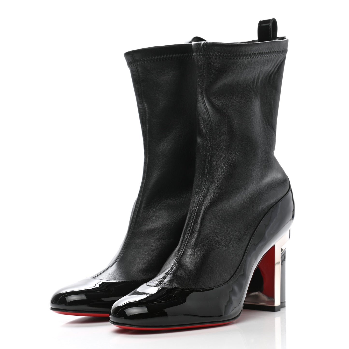 Patent Nappa Shine Bootnik 85 Boots 36.5 Black Silver