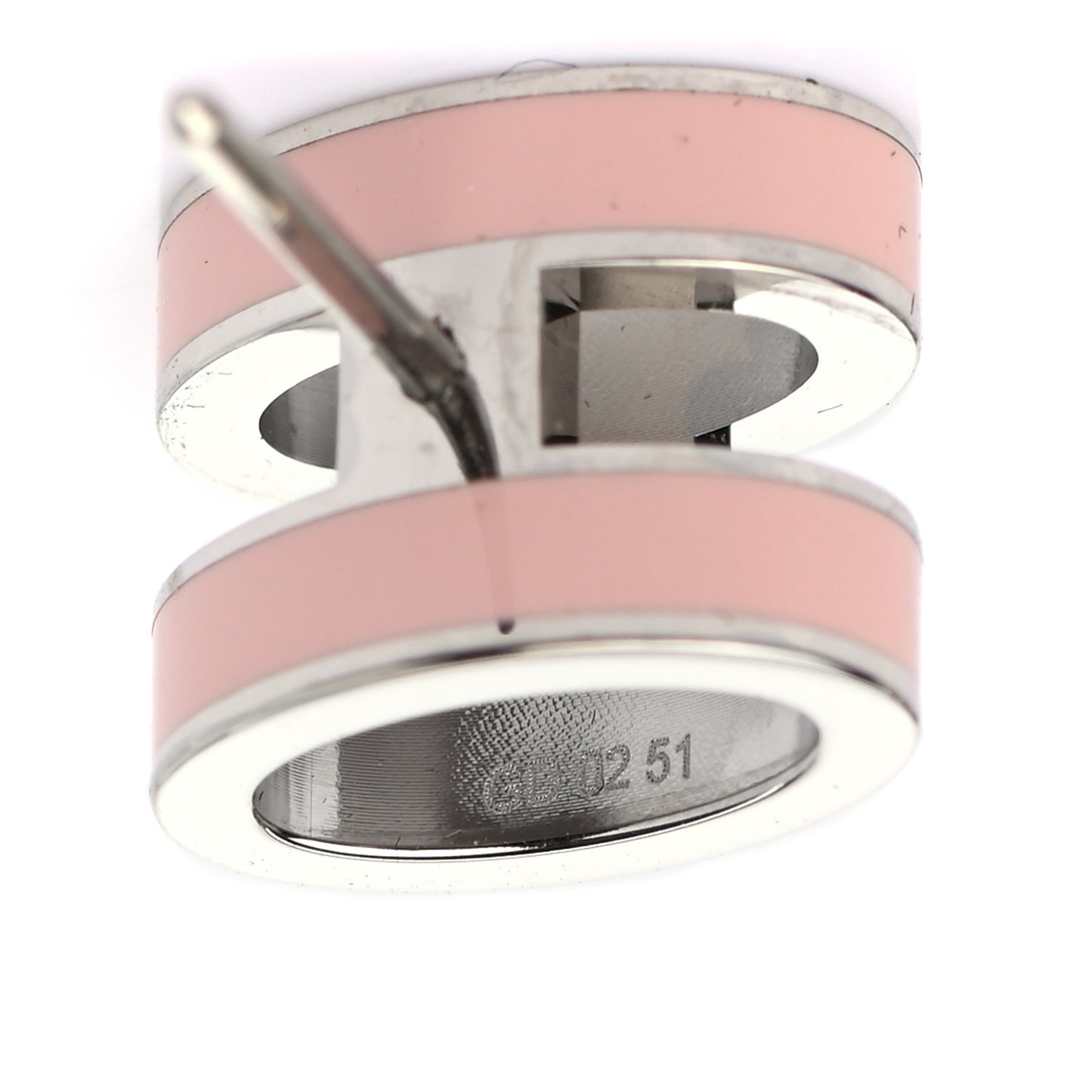 Palladium Lacquered Pop H Earrings Rose Dragee