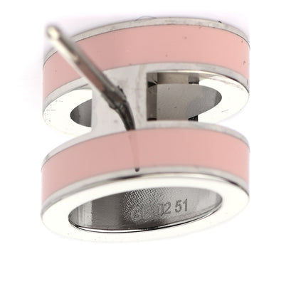 Hermes Palladium Lacquered Pop H Earrings Rose Dragee 4 of 4