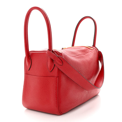 Hermes Taurillon Clemence Lindy 26 Rouge Casaque 2 of 10