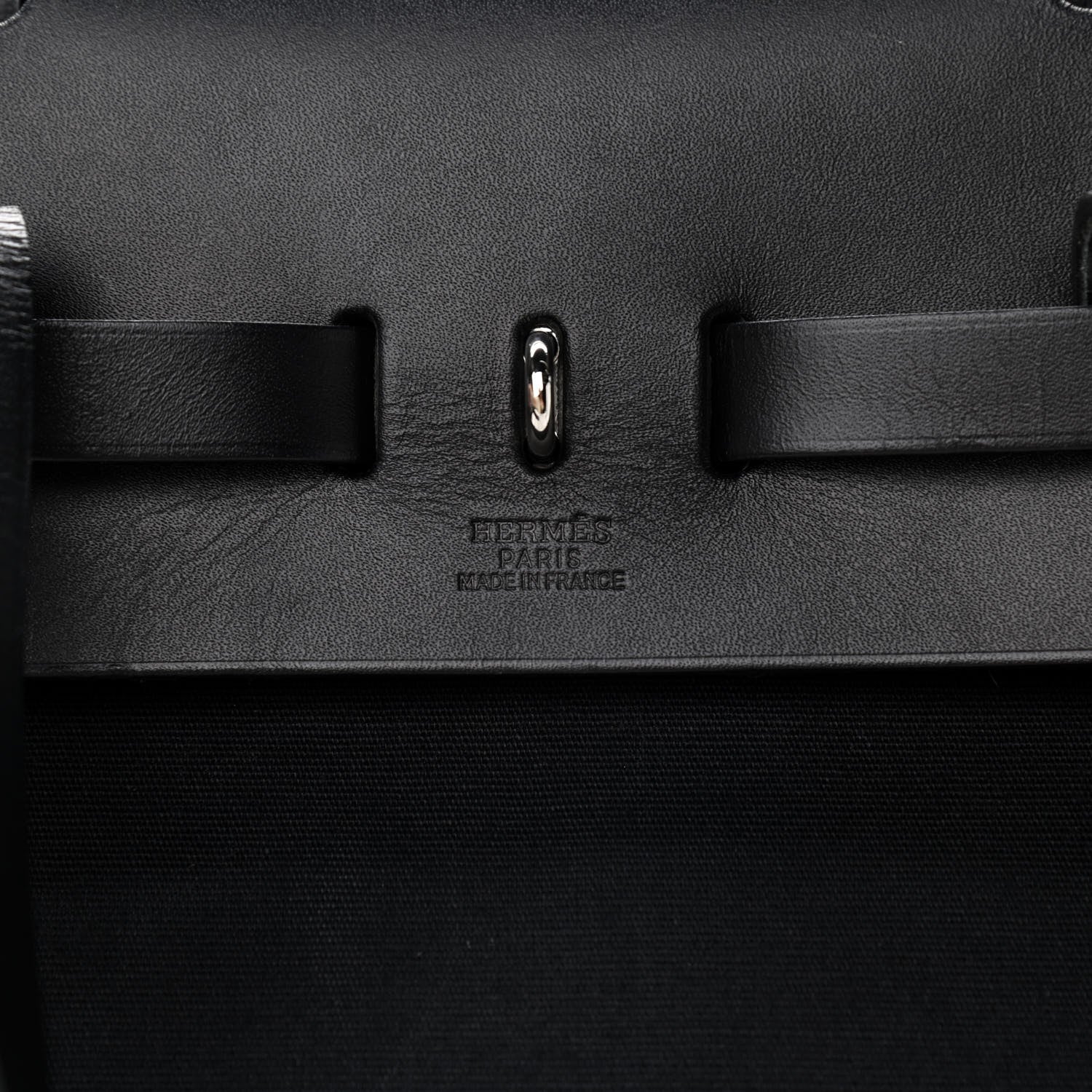 Hermes Toile Vache Calfskin Herbag 30 PM Backpack Black 7 of 12