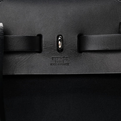 Hermes Toile Vache Calfskin Herbag 30 PM Backpack Black 7 of 12