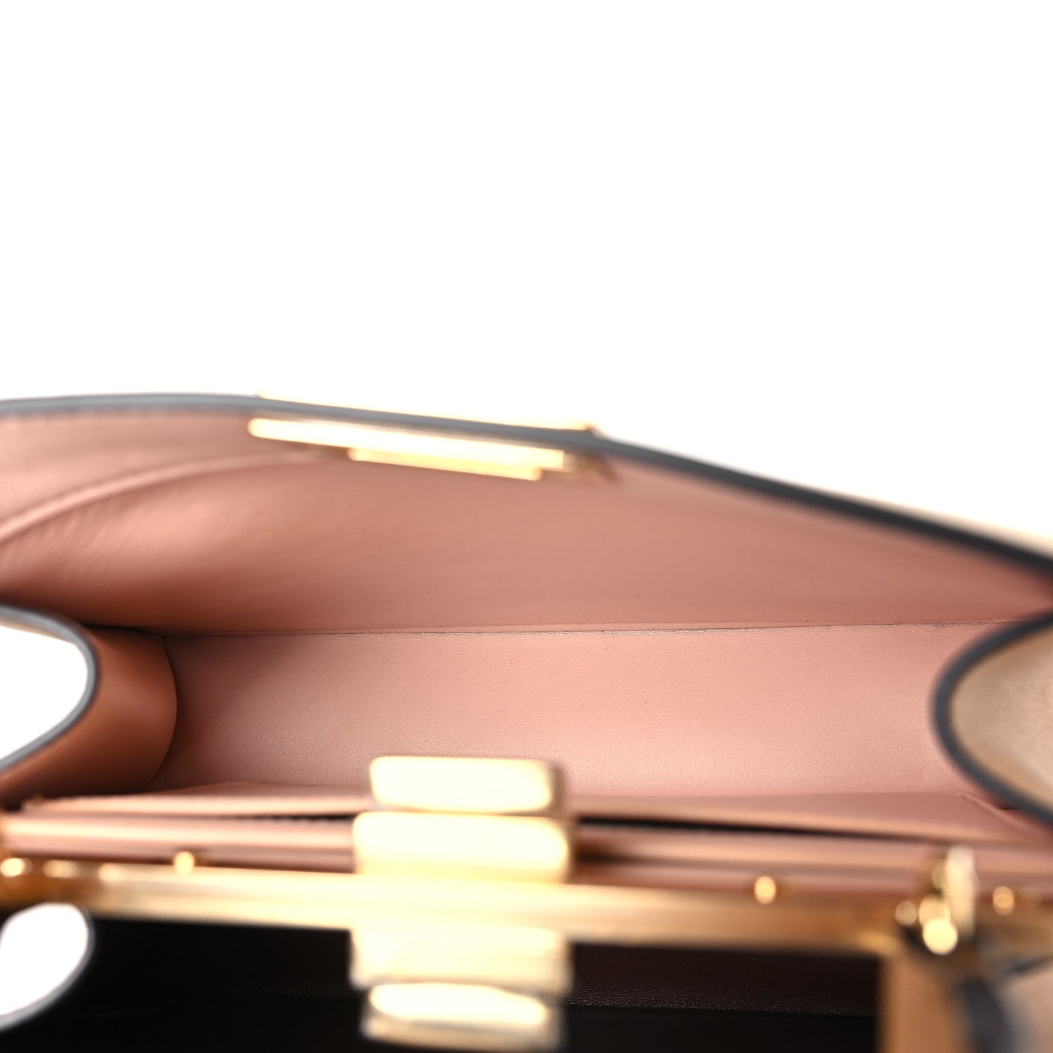 Fendi Vitello Seta Nappa Bi-Color Small Peekaboo I SEE U Satchel Miele Scuro Light Rose Ghianda 4 of 9