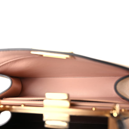 Fendi Vitello Seta Nappa Bi-Color Small Peekaboo I SEE U Satchel Miele Scuro Light Rose Ghianda 4 of 9