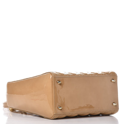 Christian Dior Patent Cannage Medium Lady Dior Beige 4 of 9