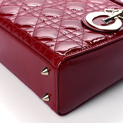 Christian Dior Patent Cannage Small Lady Dior Cherry Red 9 of 10