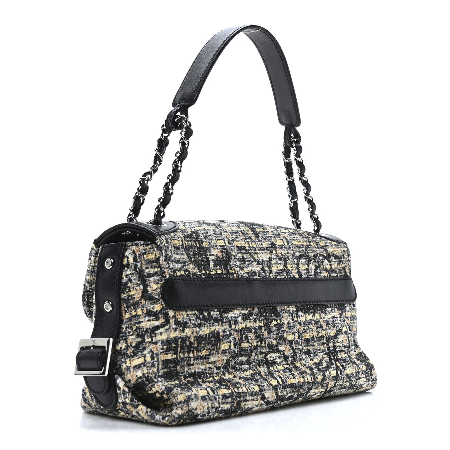 Chanel Tweed Flap Bag White Black Multicolor 3 of 10