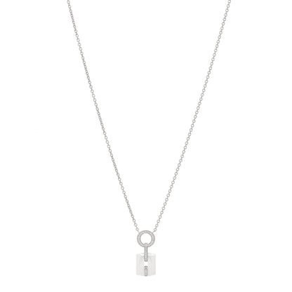 Chanel 18K White Gold Diamond Ceramic Ultra Drop Pendant Necklace White 1 of 5