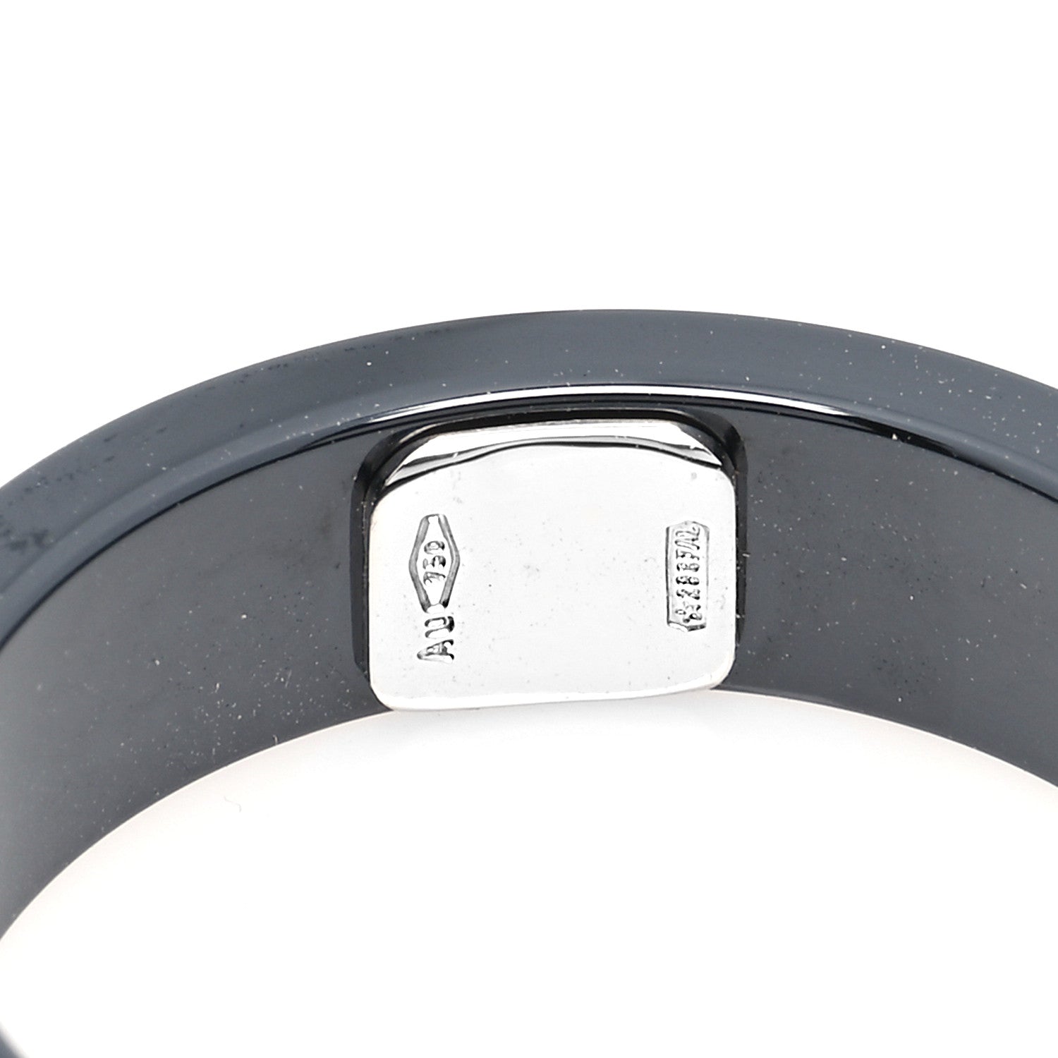 Bulgari 18K White Gold Ceramic Diamond B.Zero1 Essential Band Ring 55 7.25 Black 4 of 4