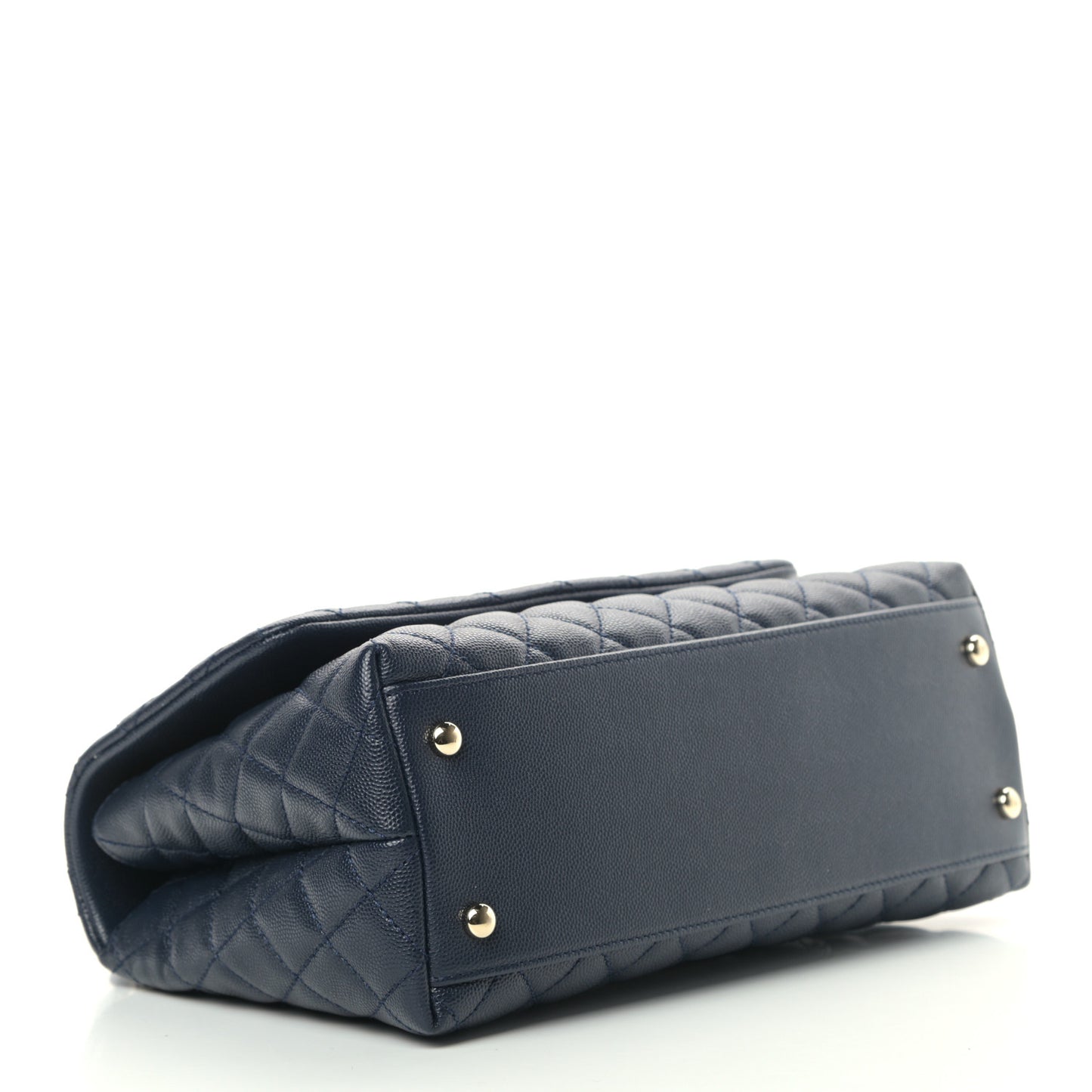 Caviar Quilted Small Coco Handle Flap Navy