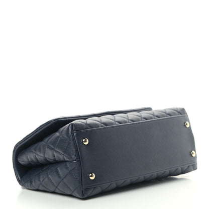 Chanel Caviar Quilted Small Coco Handle Flap Navy 4 of 9